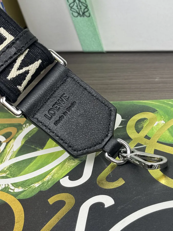 Anagram Embroidered Shoulder Bag in Ink White