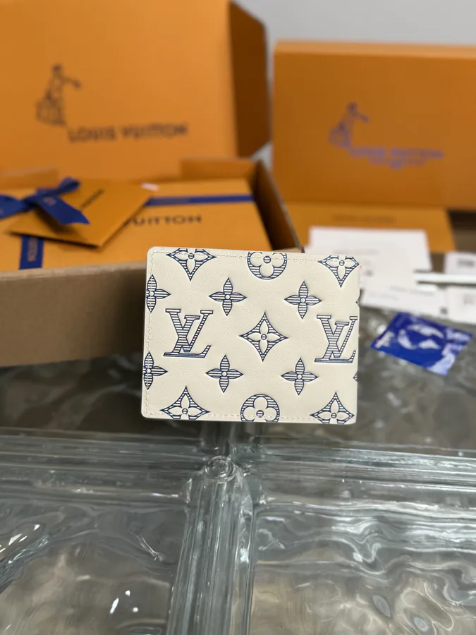 Georges Vuitton Monogram Wallet in Grained Calfskin