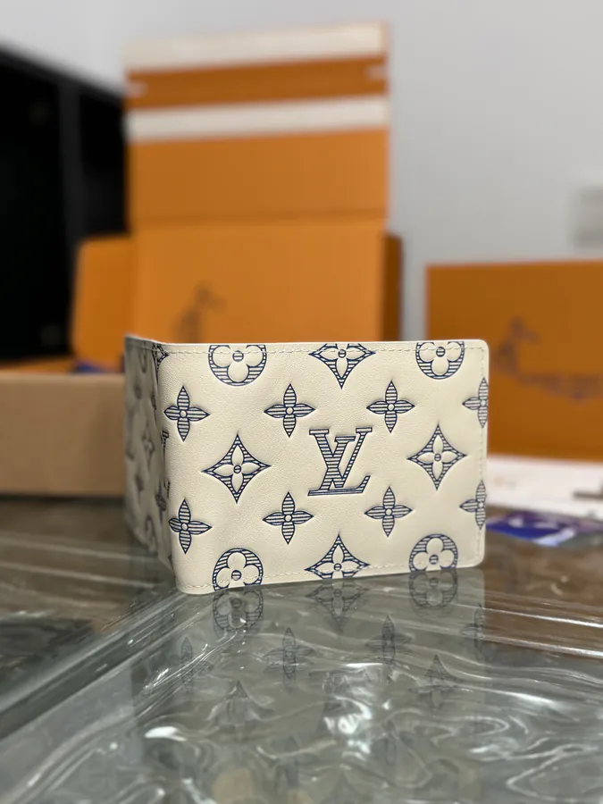 Georges Vuitton Monogram Wallet in Grained Calfskin