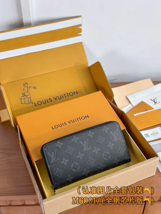 ZIPPY Zip Wallet with Monogram Canvas and Grained Calfskin Lining