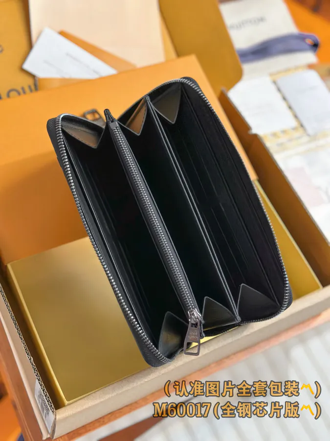 ZIPPY Zip Wallet with Monogram Canvas and Grained Calfskin Lining
