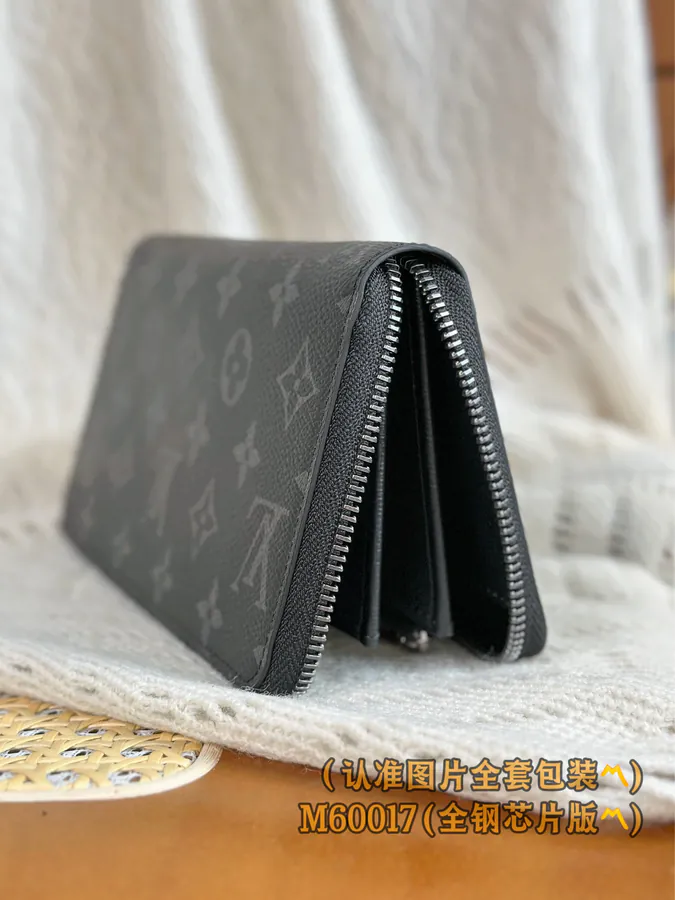 ZIPPY Zip Wallet with Monogram Canvas and Grained Calfskin Lining