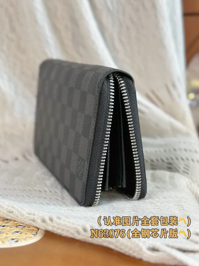 ZIPPY Zip Wallet with Monogram Canvas, Grained Calfskin Lining, Personalized Customization
