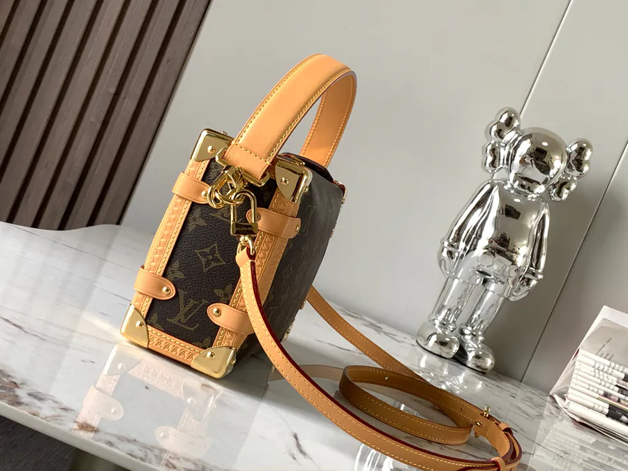 Petite Malle Handbag in Grained Calfskin