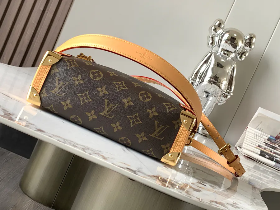 Petite Malle Handbag in Grained Calfskin