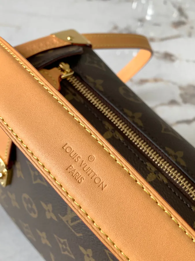 Petite Malle Handbag in Grained Calfskin
