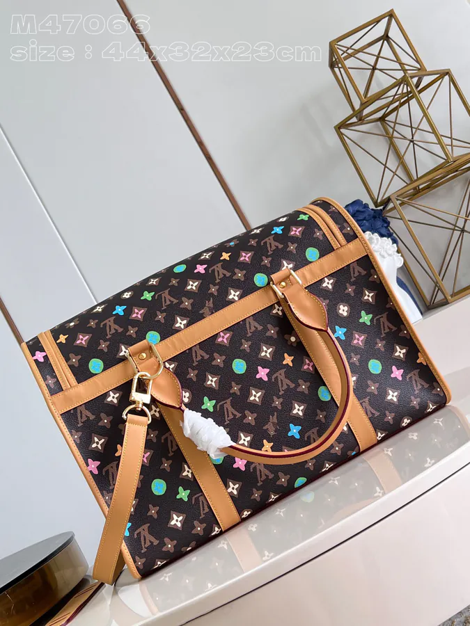 Dog Pet Bag Monogram Craggy Canvas with Hand painted Design