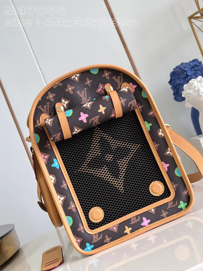 Dog Pet Bag Monogram Craggy Canvas with Hand painted Design