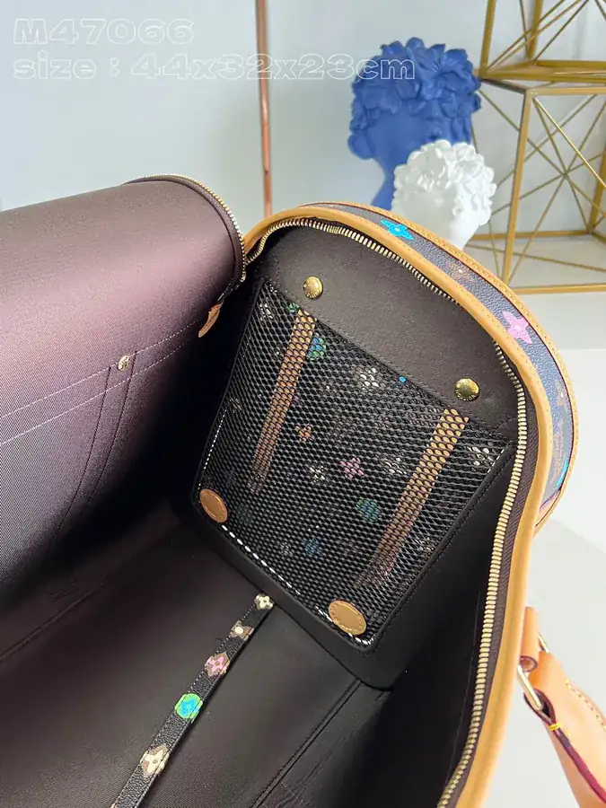 Dog Pet Bag Monogram Craggy Canvas with Hand painted Design
