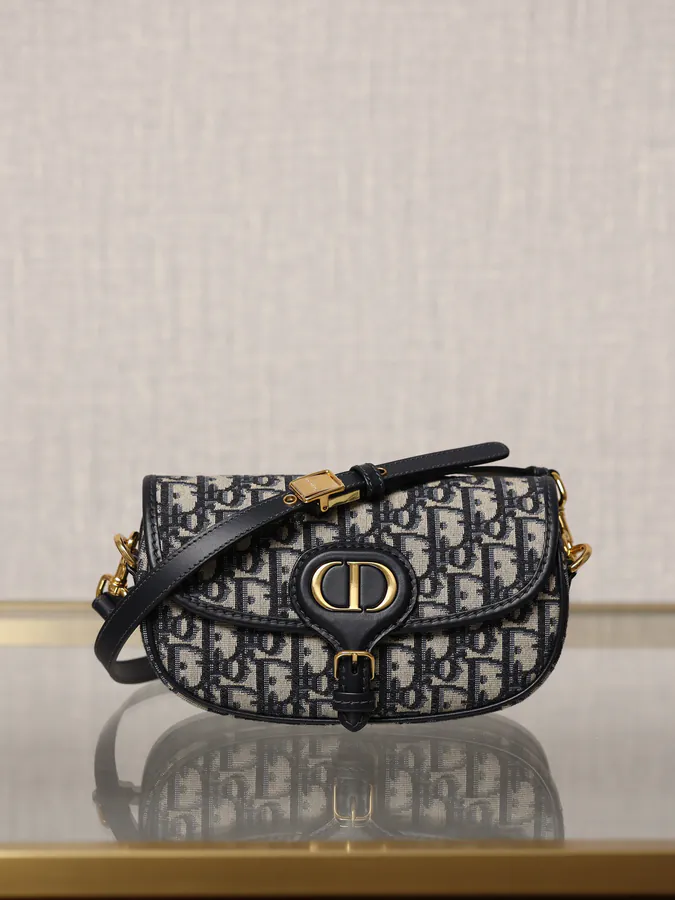 Bobby East West Handbag in Blue Oblique Print