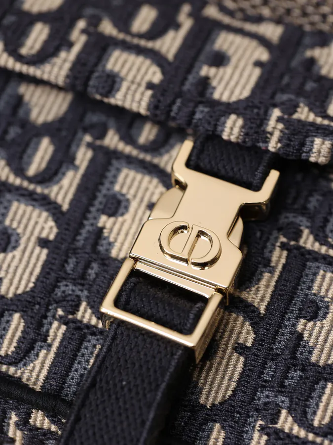 Diorcamp Mini Handbag with Blue Embroidered Oblique Print