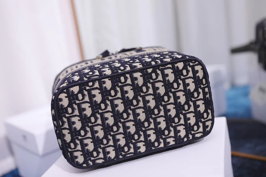 DiorTravel Vanity Handbag with Blue Oblique Print