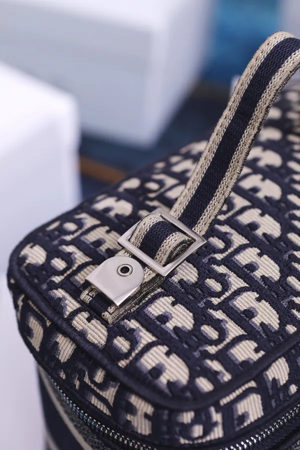 DiorTravel Vanity Handbag with Blue Oblique Print