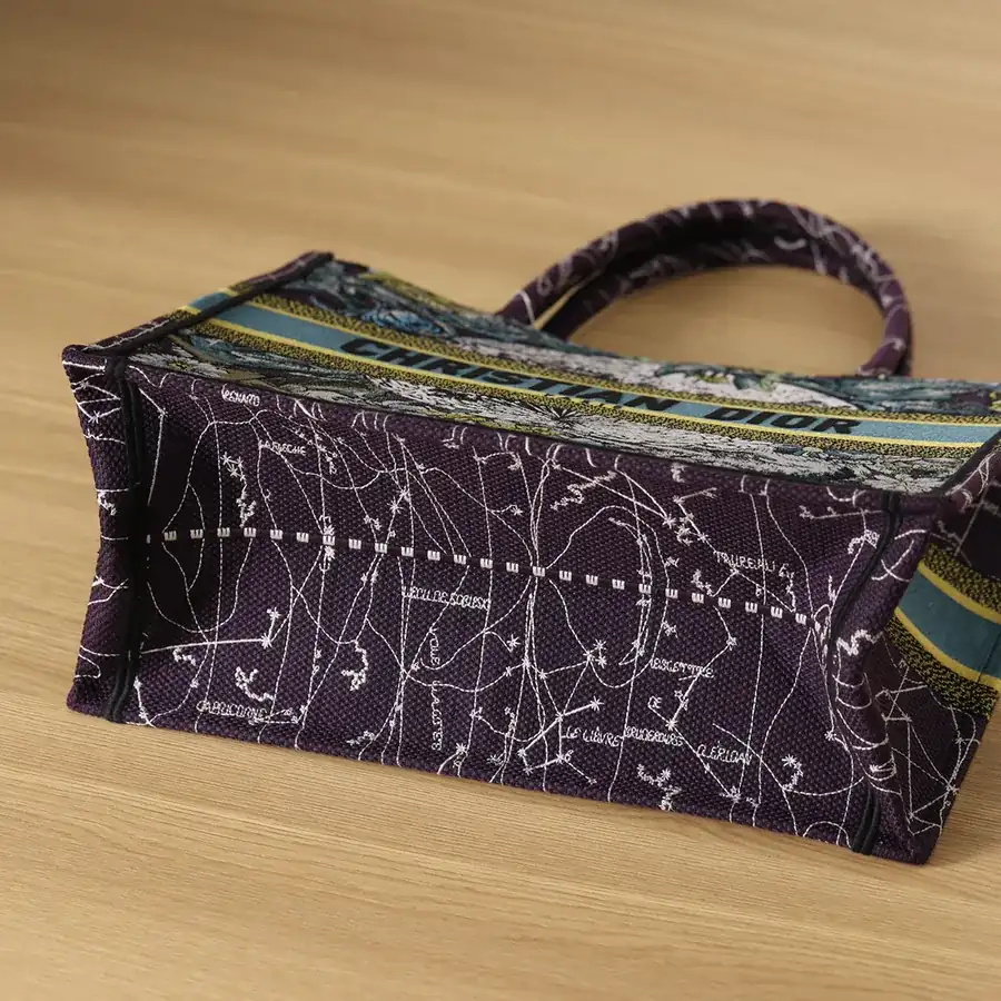 Dior Book Tote Medium Size, Blue with Constellation Embroidery