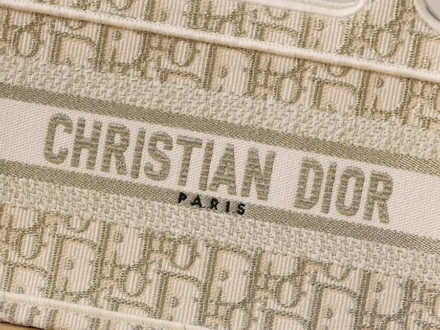 Dior Mini Book Tote Handbag with Gold Oblique Embroidery