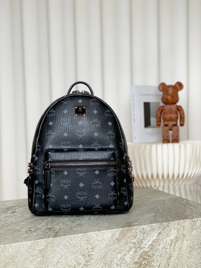 MCM Starck Visetos Small Zip Closure Backpack
