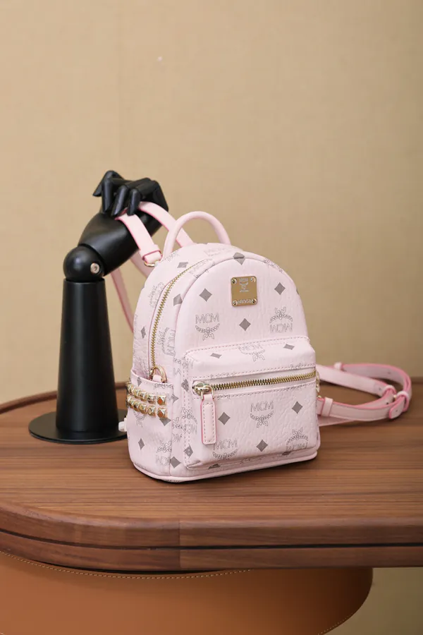 MCM Stark Visitos Mini Backpack with Nappa Trim and Rivets