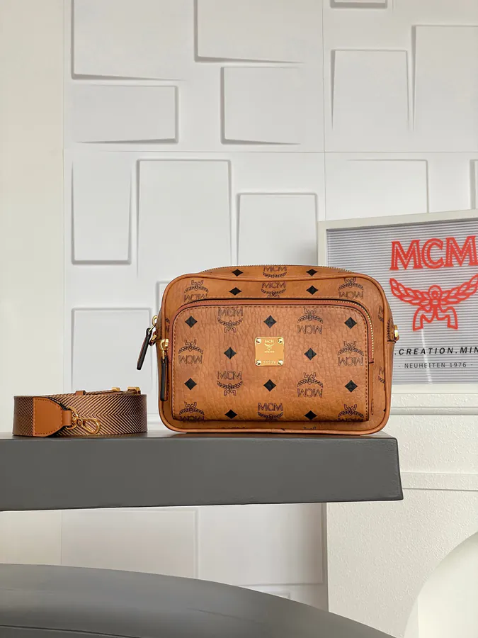MCM Aren Visetos Small Crossbody