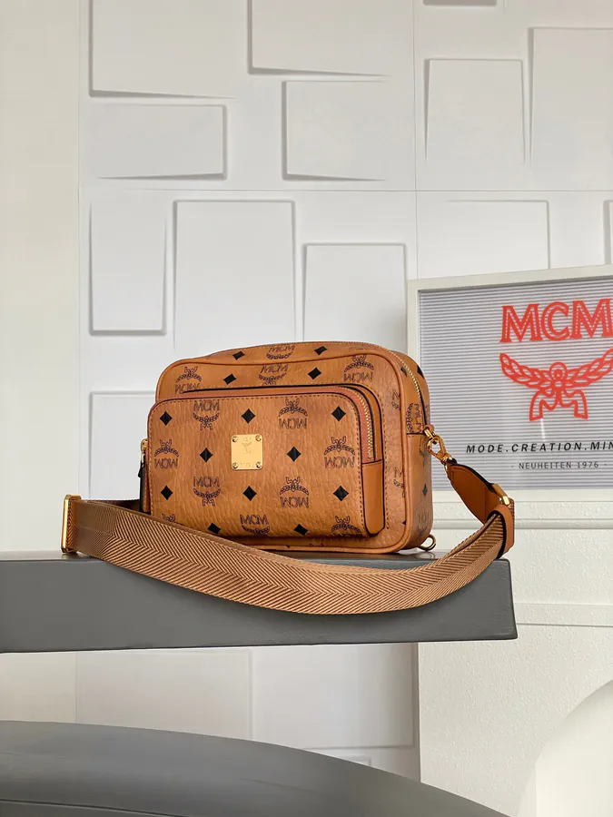 MCM Aren Visetos Small Crossbody