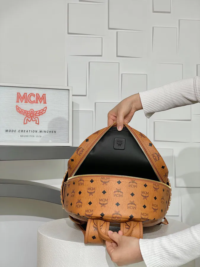 MCM Starke Visitos Cognac Color, Medium Size Backpack