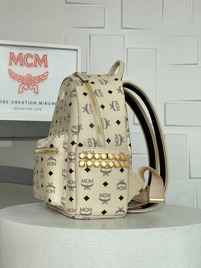 Mini P470, Small P500 Visetos Backpack with Nappa Trim