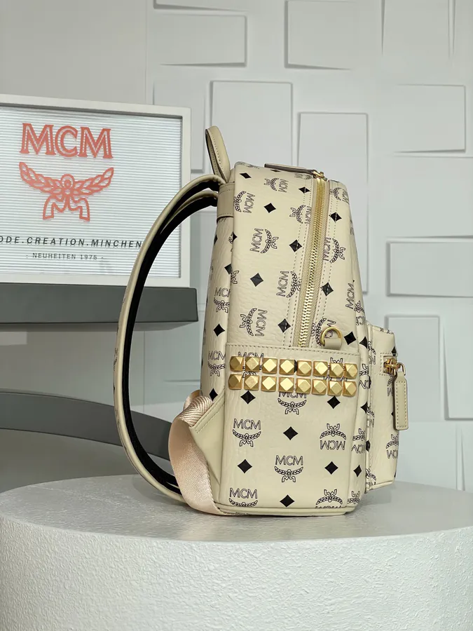 Mini P470, Small P500 Visetos Backpack with Nappa Trim