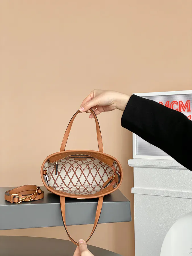 MCM Aeren Visetos Mini Classic Cognac Color