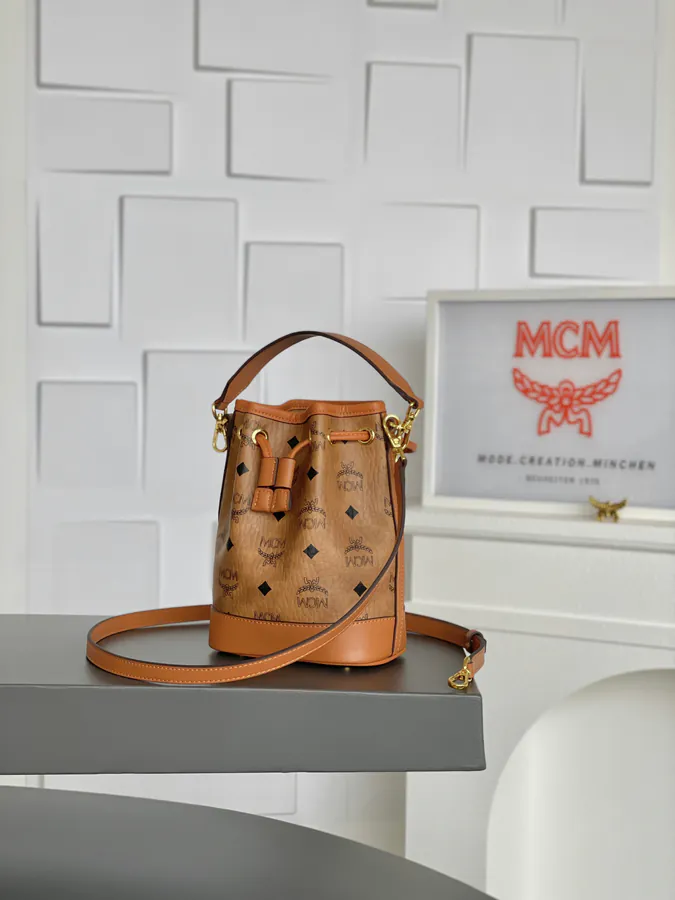 MCM Dessau Visitos Mini Bag with Strap