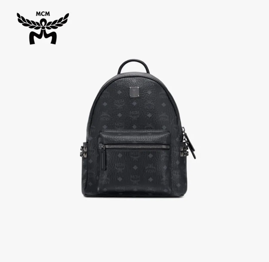 MCM Star Visetos Backpack New Design, Black Leather, Unmatched Style