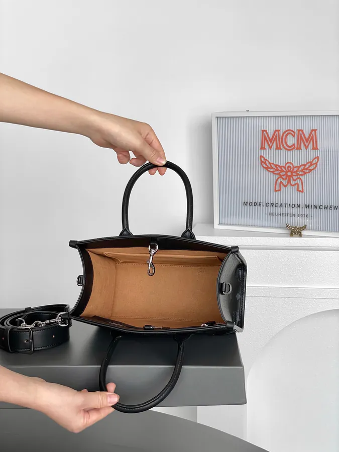 MCM München Visetos Small Tote Bag