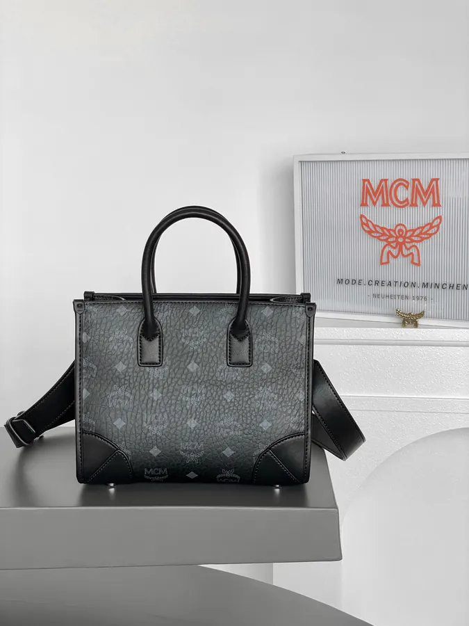 MCM München Visetos Small Tote Bag