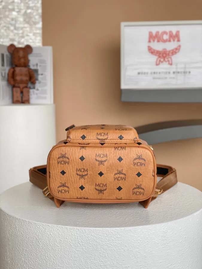 MCM Stark Mini Crossbody Backpack Exclusive Cognac Brown