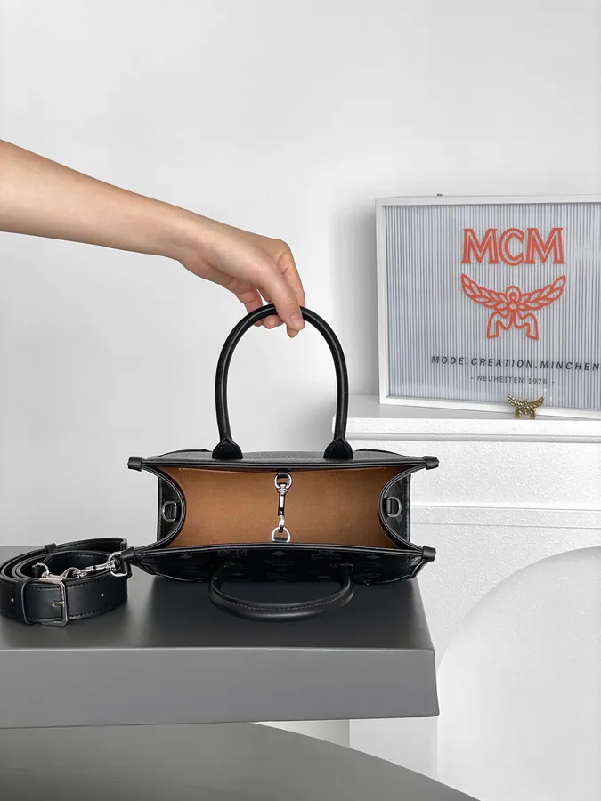 MCM München Visetos Small Tote Bag