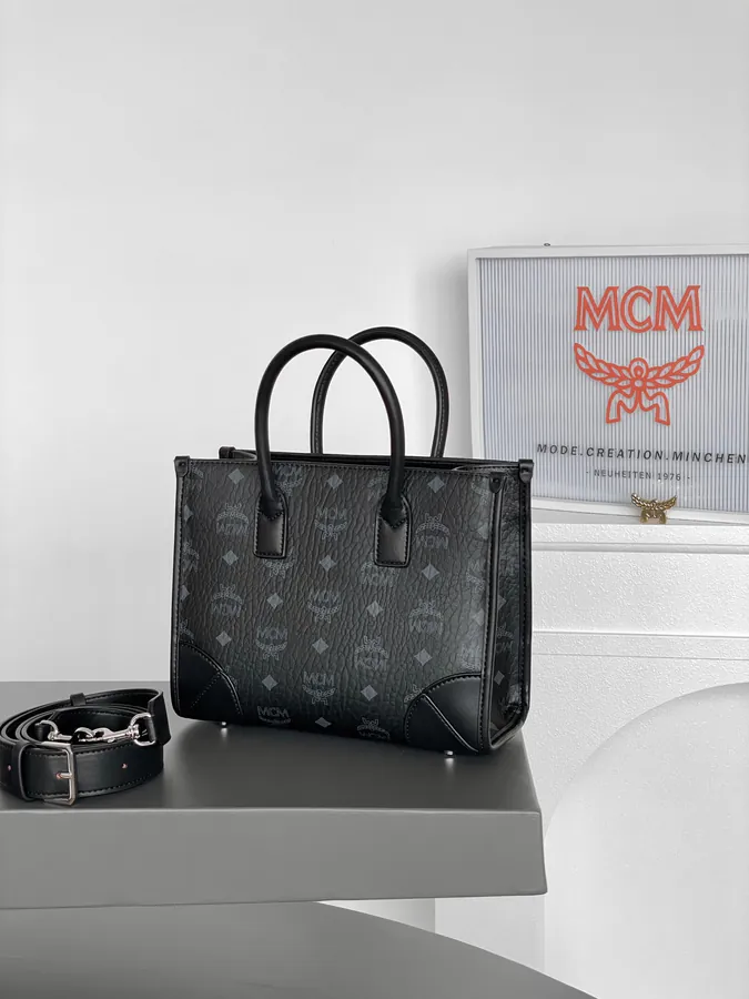 MCM München Visetos Small Tote Bag
