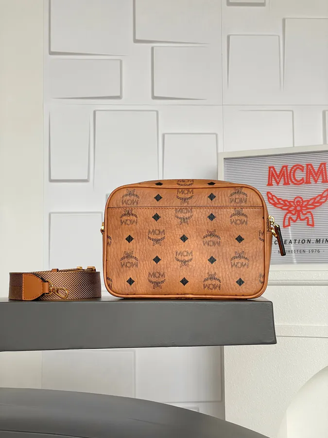 MCM Aren Visetos Small Crossbody Camera Bag