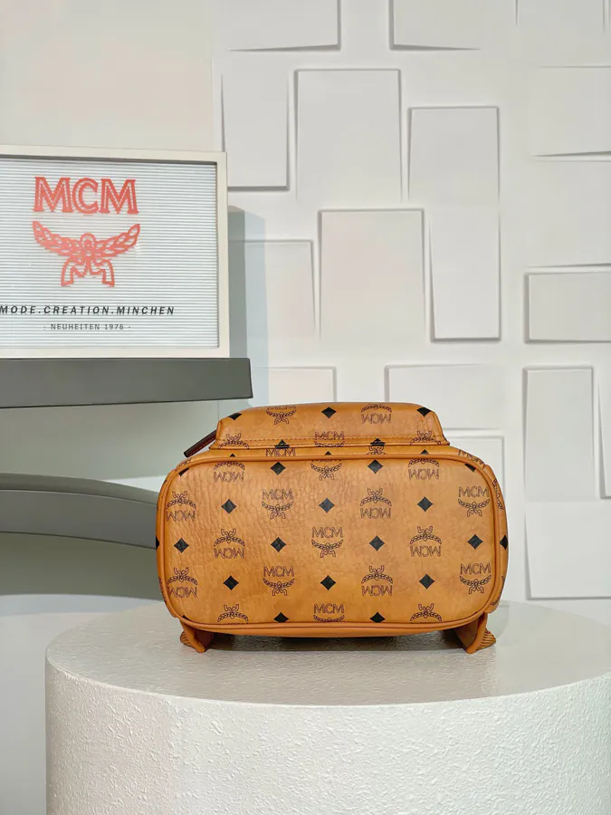 MCM Stark Visitos Cognac Color Mini Backpack