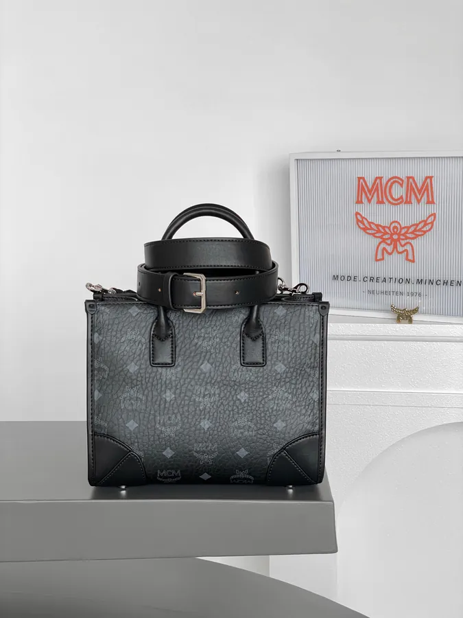 MCM München Visetos Small Tote Bag