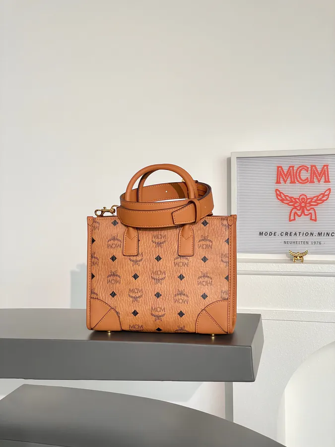 MCM München Visetos Small Tote Bag