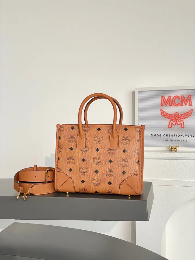 MCM München Visetos Small Tote Bag