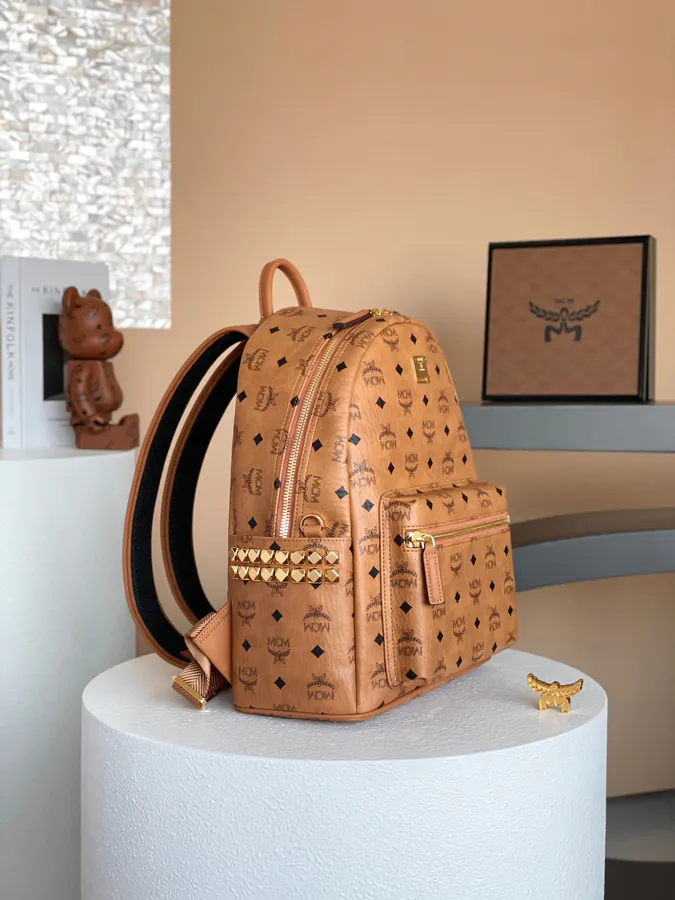 MCM Star Visetos Small/Medium Double Shoulder Bag