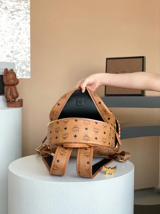 MCM Star Visetos Small/Medium Double Shoulder Bag