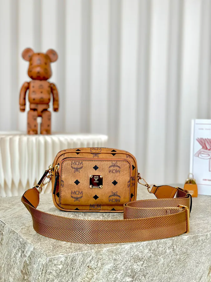 X Mini Shoulder Strap Camera Crossbody Bag by MCM Aren Visetos