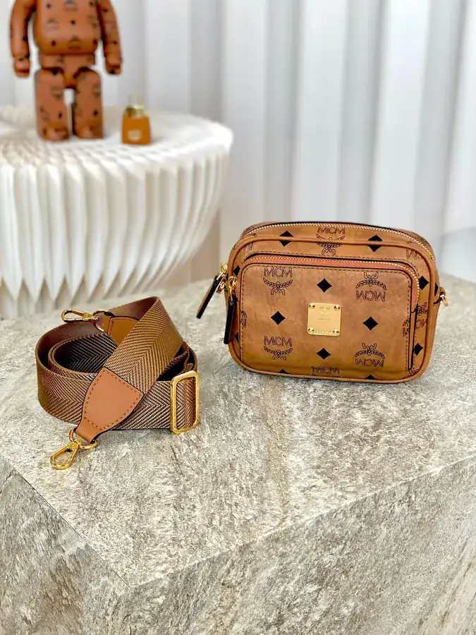 X Mini Shoulder Strap Camera Crossbody Bag by MCM Aren Visetos
