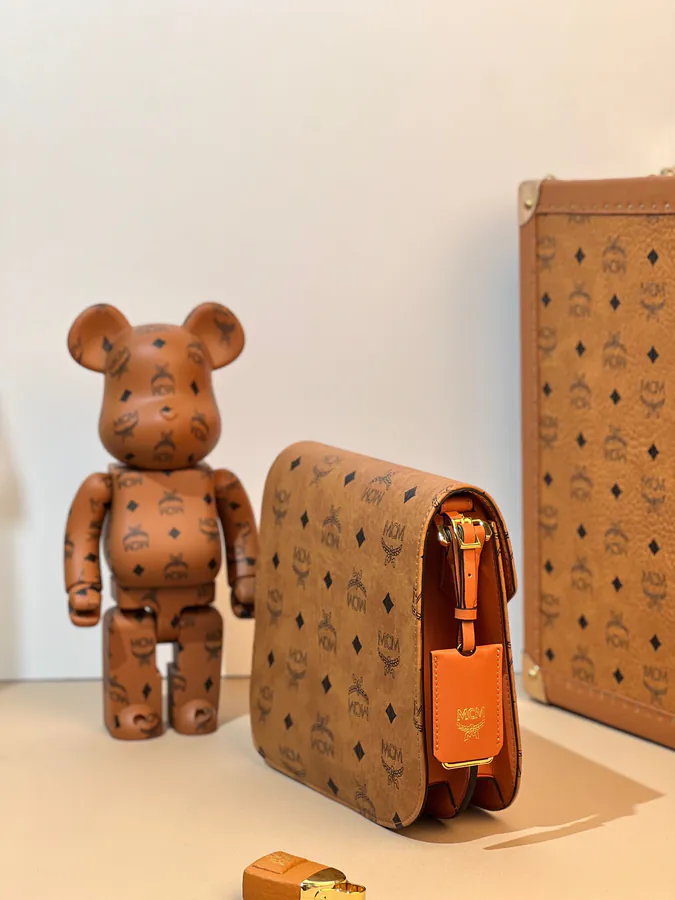 MCM Pasetia Visetos Tote in Cognac