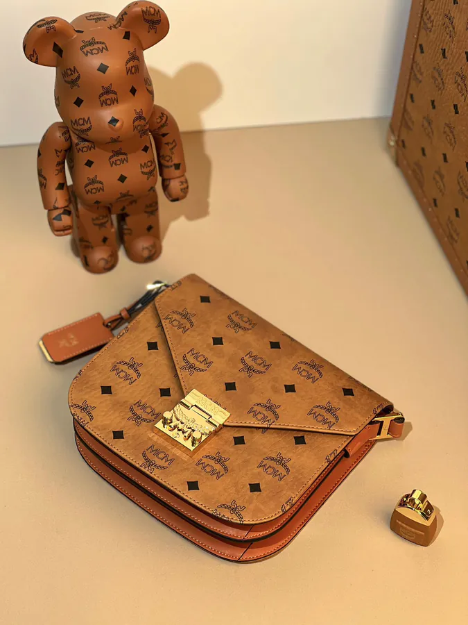 MCM Pasetia Visetos Tote in Cognac