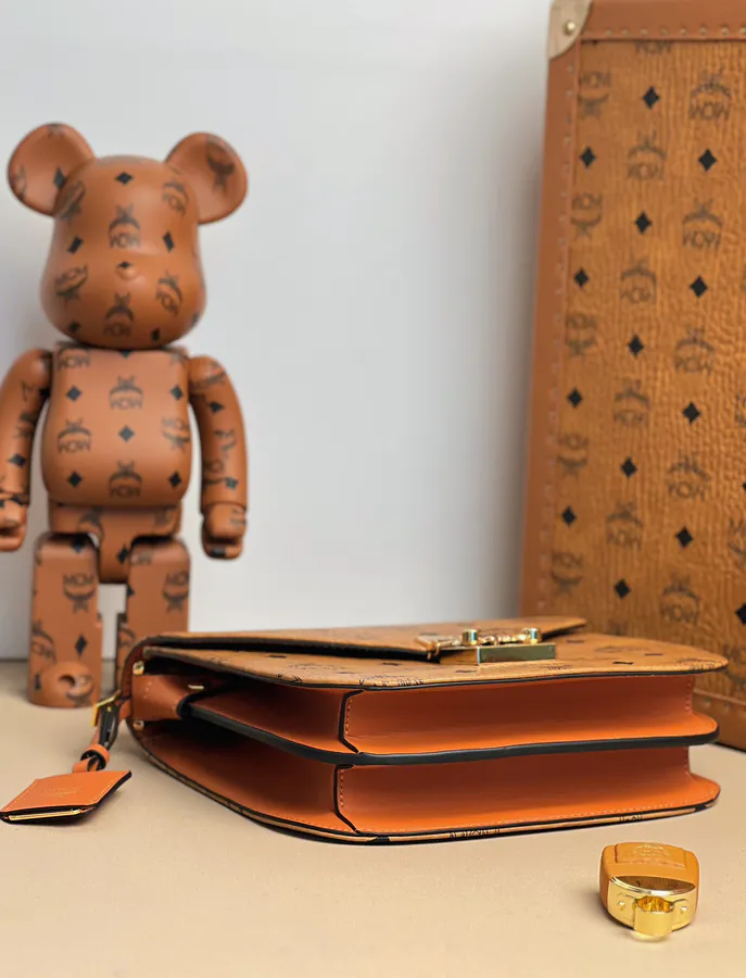 MCM Pasetia Visetos Tote in Cognac