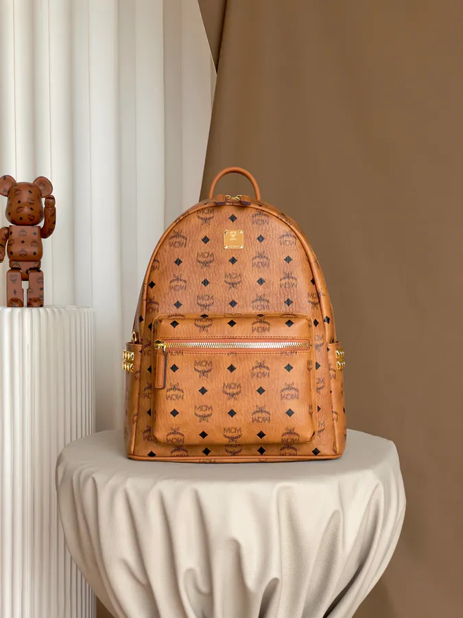 MCM Starke Visetos Premium Double Shoulder Backpack