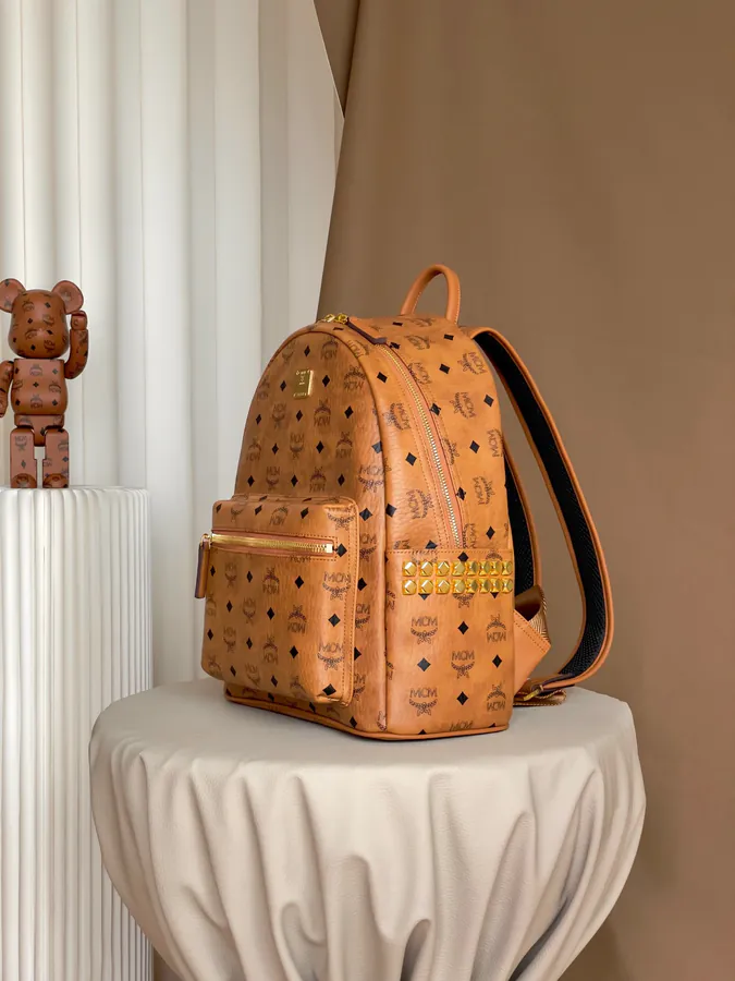 MCM Starke Visetos Premium Double Shoulder Backpack