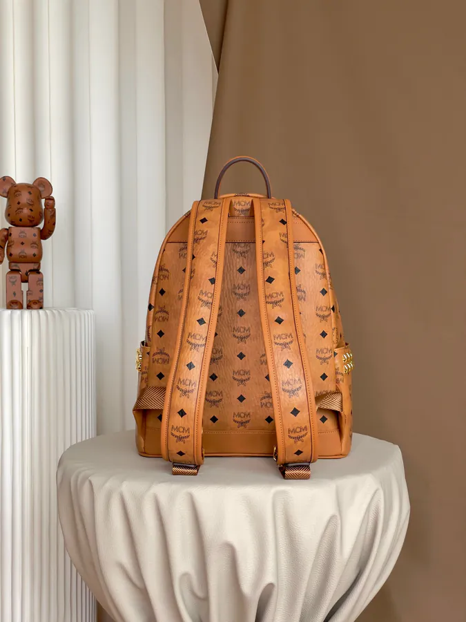 MCM Starke Visetos Premium Double Shoulder Backpack