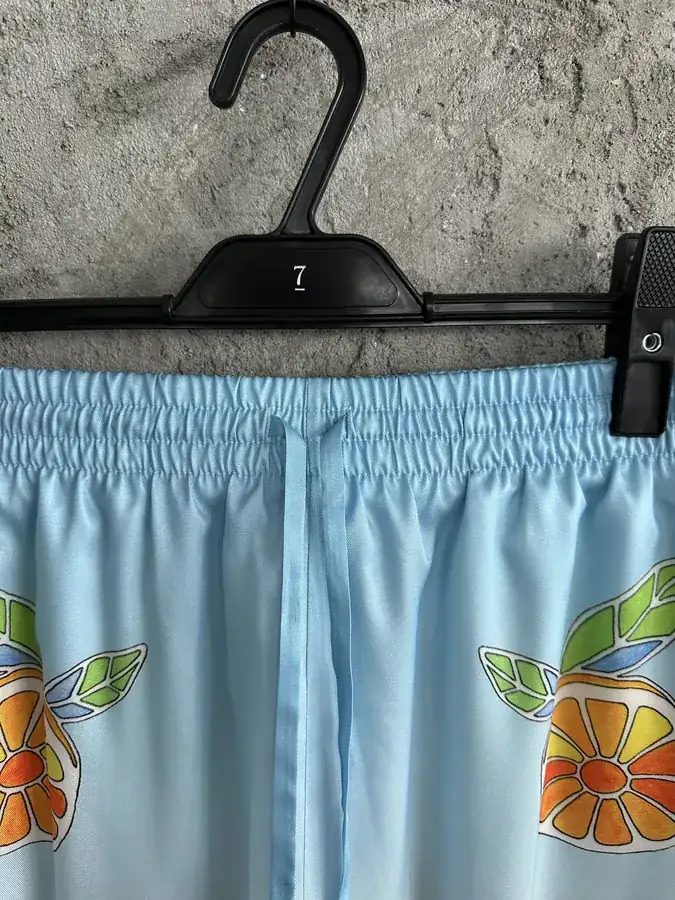 CASABLANCA 2024SS Silk Shorts with Sunflower Pattern